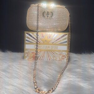 Dior 2025 Gold Zippered Cosmetic Pouch
